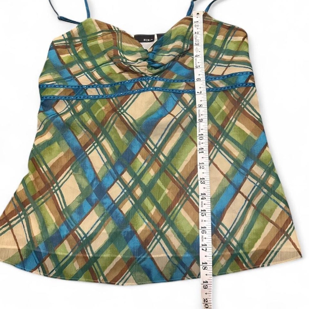 Y2K Mix It Plaid Sequin Tank Sz S Mall Core Preppy 2000s Vtg Fairy Coquette - Picture 5 of 6